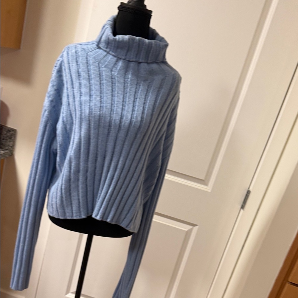 Fashion Nova Sky Blue Turtleneck Sweater
